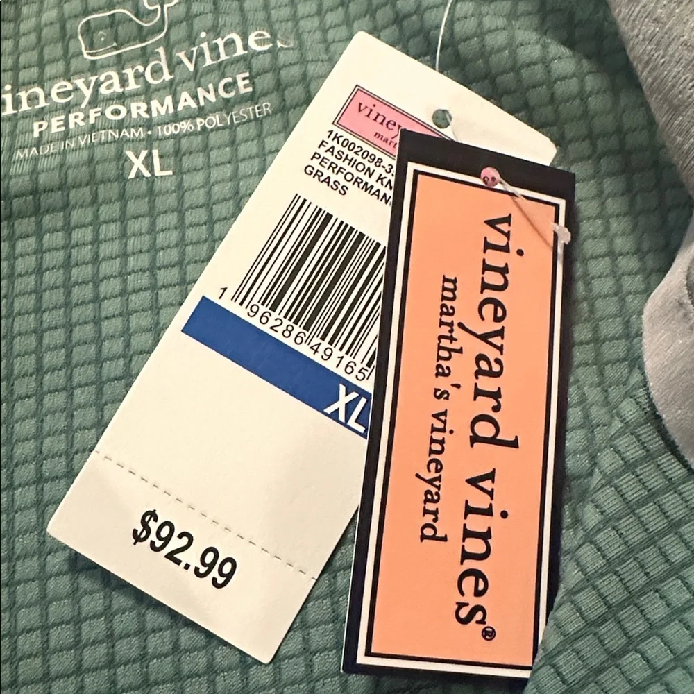 Men’s Vineyard Vines quarter zip Forest Green Pullover size XL NWT - Picture 4 of 10